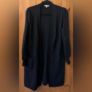 Max Studio Women's Black Long Sleeve Long Cardigan Sweater Pockets - Size S